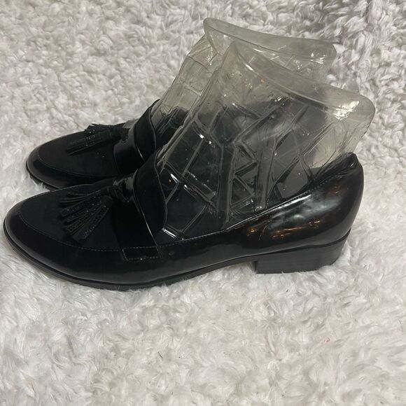 Kenneth Cole Reaction synthetic patent & suede loafers tassel accent SZ9.5 - Picture 4 of 11